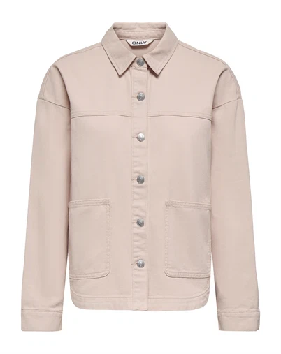 Only - ONLLara Denim Shacket Jakke - Sepia Rose